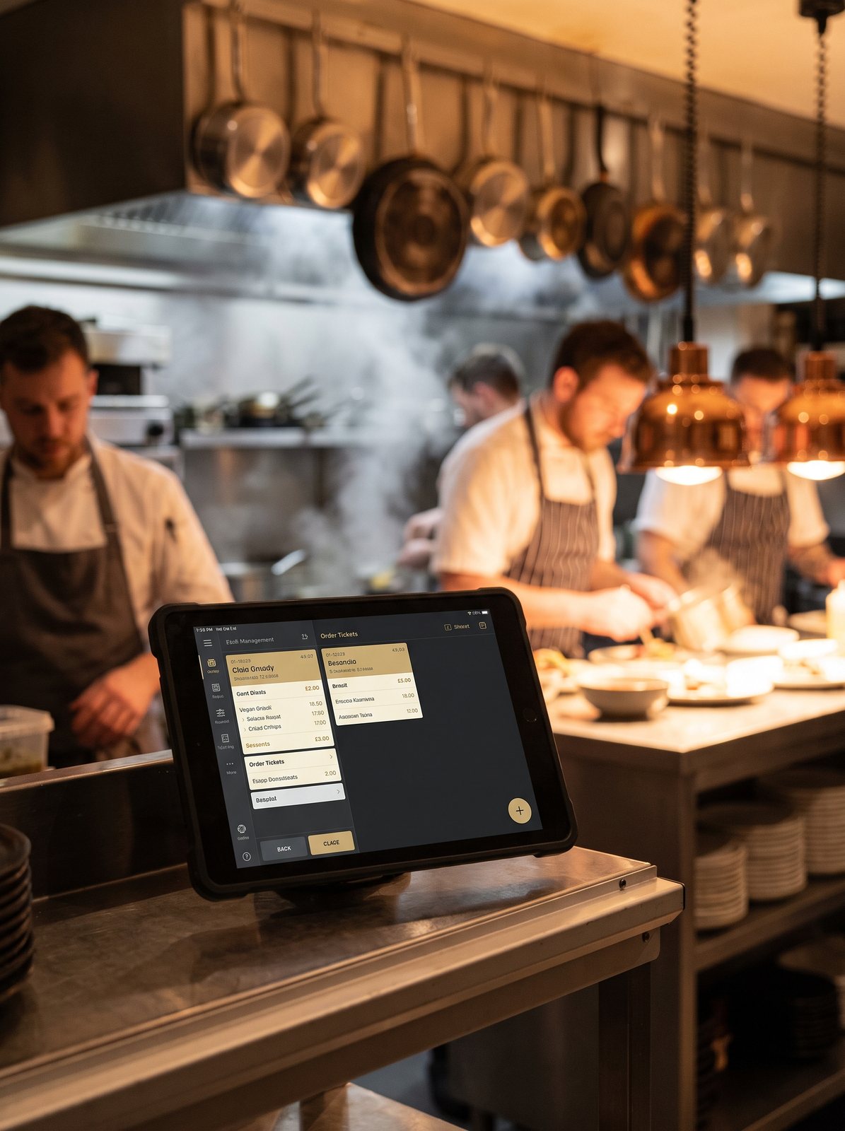 Gestionale attivo su tablet al pass durante il servizio